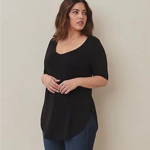 Torrid FAVORITE TUNIC SUPER SOFT V-NECK TUNIC TEE Black Size 3